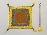 Square Cloth with Feathered Border, Feathers, camelid hair, cotton, wool, Chimú