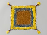 Square Cloth with Feathered Border, Feathers, camelid hair, cotton, wool, Chimú