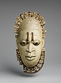 Queen Mother Pendant Mask: Iyoba, Edo artist, Ivory, iron, copper (?), Edo