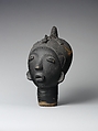 Female ntiri (memorial head), Akan artist, Terracotta, applied patina, Akan