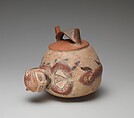 Double-spout bottle, Paracas artist(s), Ceramic, slip, Paracas