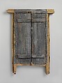 Funey-soo window frame, Mande numu (blacksmith), Wood, iron alloy, pigment, Mande peoples