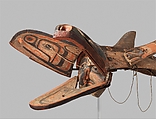 Whale Transformation Mask, Wood, paint, cord, metal, leather, denim, Kwakwaka’wakw (Kwakiutl)