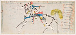 Night Skirmish (Henderson Ledger Artist A), Frank Henderson  Native American, Pencil, colored pencil on paper, Arapaho
