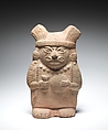 Figure with Cup and Disk, Ceramic, Moche
