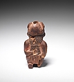 Lime container in the shape of a captive, Wari artist(s), Wood, animal bone, paint, fiber, Wari