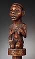 Staff : Finial with Kneeling Female Figure, Master of Kasadi Workshop, Wood, iron, metal strips, Kongo peoples; Yombe group