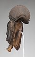 Nda (twin) face mask from a mblo performance, Baule artist, Wood, metal, patina stain, Baule peoples