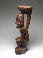 Zemí cohoba stand, Taíno artist(s), Guaiacum wood, shell, Taíno