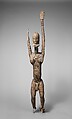 Male Figure with Raised Arms, Wood, patina, Dogon peoples