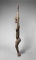 Priest with raised arms, Dogon blacksmith, Wood, applied organic materials, Dogon