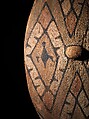 Rainforest shield, Aboriginal artist, Wood, natural pigment, Northeastern Queensland