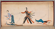 Maffet Ledger: Indian and three white men, Graphite, watercolor, and crayon on paper, Southern and Northern Cheyenne