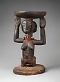 Prestige Stool: Female Caryatid, Wood, beads, Luba or Hemba peoples