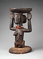 Prestige Stool: Female Caryatid, Wood, beads, Luba or Hemba peoples