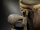 Drum, Chief Omas, wood, lizard skin, beeswax, sago palm leaves, fiber, paint, Asmat people