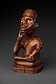 Seated Male Figure, Wood, glass, metal, kaolin, Kongo peoples, Kakongo group