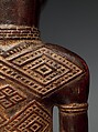 Figure: Seated Female Supporting Figure with Clasped Hands, Master of Kasadi, Wood, metal, glass, kaolin, pigment, Kongo peoples, Yombe group