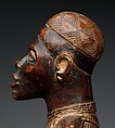 Figure: Seated Female Supporting Figure with Clasped Hands, Master of Kasadi, Wood, metal, glass, kaolin, pigment, Kongo peoples, Yombe group