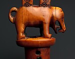 Staff Finial: Chief Seated on Dog, Ivory, Kongo peoples