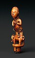 Staff Finial: Chief Seated on Dog, Ivory, Kongo peoples
