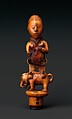Staff Finial: Chief Seated on Dog, Ivory, Kongo peoples
