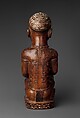 Figure: Seated Female Nursing Child, Master of the Boma-Vonde Region, Wood, kaolin, glass, Kongo peoples; Yombe group