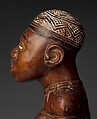 Figure: Seated Female Nursing Child, Master of the Boma-Vonde Region, Wood, kaolin, glass, Kongo peoples; Yombe group