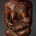 Figure: Seated Female Nursing Child, Master of the Boma-Vonde Region, Wood, kaolin, glass, Kongo peoples; Yombe group
