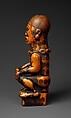 Staff Finial: Seated Figure, "Master of Concentric Circles", Ivory, metal, Kongo peoples