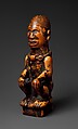 Staff Finial: Seated Figure, "Master of Concentric Circles", Ivory, metal, Kongo peoples