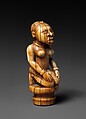 Staff Finial: Kneeling Female Figure, Ivory, Kongo peoples