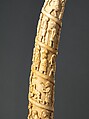Tusk with figurative relief, Vili-Kongo artist(s), Ivory, Kongo, Vili group