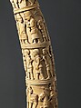 Tusk with Figurative Relief, Vili-Kongo artist(s), Ivory, Kongo, Vili group