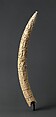 Tusk with Figurative Relief, Vili-Kongo artist(s), Ivory, Kongo, Vili group