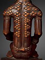 Figure: Seated Female Supporting Figure, Wood, metal, brass tacks, glass, Kongo peoples