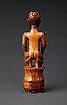 Staff Finial: Kneeling Female Figure, Master of Makaya-Vista, Ivory, Kongo peoples; Woyo group