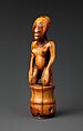 Staff Finial: Kneeling Female Figure, Master of Makaya-Vista, Ivory, Kongo peoples; Woyo group