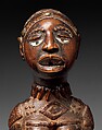 Figure: Seated Female Nursing Child, Wood, glass, metal, Kongo peoples; Yombe group