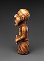Staff Finial: Male Grasping Bottle, Ivory, Kongo peoples
