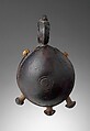 Ceremonial Bell with Face, Wood, mirror, resin, fiber, Kongo peoples