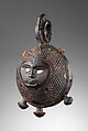 Ceremonial Bell with Face, Wood, mirror, resin, fiber, Kongo peoples