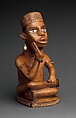Figure: Seated Male, Wood, metal, ivory, glass, pigment, Kongo peoples; Yombe group