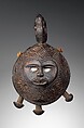 Ceremonial Bell with Face, Wood, mirror, resin, fiber, Kongo peoples