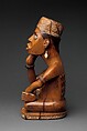 Figure: Seated Male, Wood, metal, ivory, glass, pigment, Kongo peoples; Yombe group
