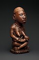 Power Figure: Seated Female Nursing Child (Nkisi), Master of the Boma-Vonde Region, Wood, metal, kaolin, glass, resin, pigment, Kongo peoples; Yombe group