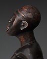 Figure: Kneeling Female Holding Vessel with Seated Male and Dog, Wood, Kongo peoples; Yombe group