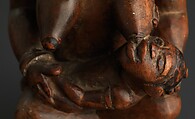 Figure: Seated Female Nursing Child, Master of the Boma-Vonde Region, Wood, kaolin, Kongo peoples; Yombe group