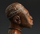 Figure: Seated Female Nursing Child, Master of the Boma-Vonde Region, Wood, kaolin, Kongo peoples; Yombe group