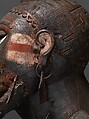 Power Figure (Nkisi N'Kondi: Mangaaka), Wood, iron, resin, cowrie shell, animal hide and hair (monkey?), ceramic, plant fiber, textile, pigment, Kongo peoples; Yombe group
